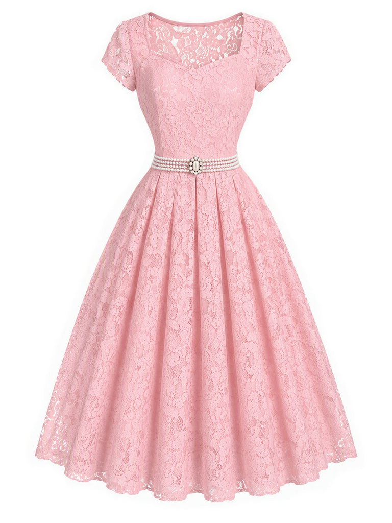 [Pre-Sale] Pink 1950s Lace Dress 2