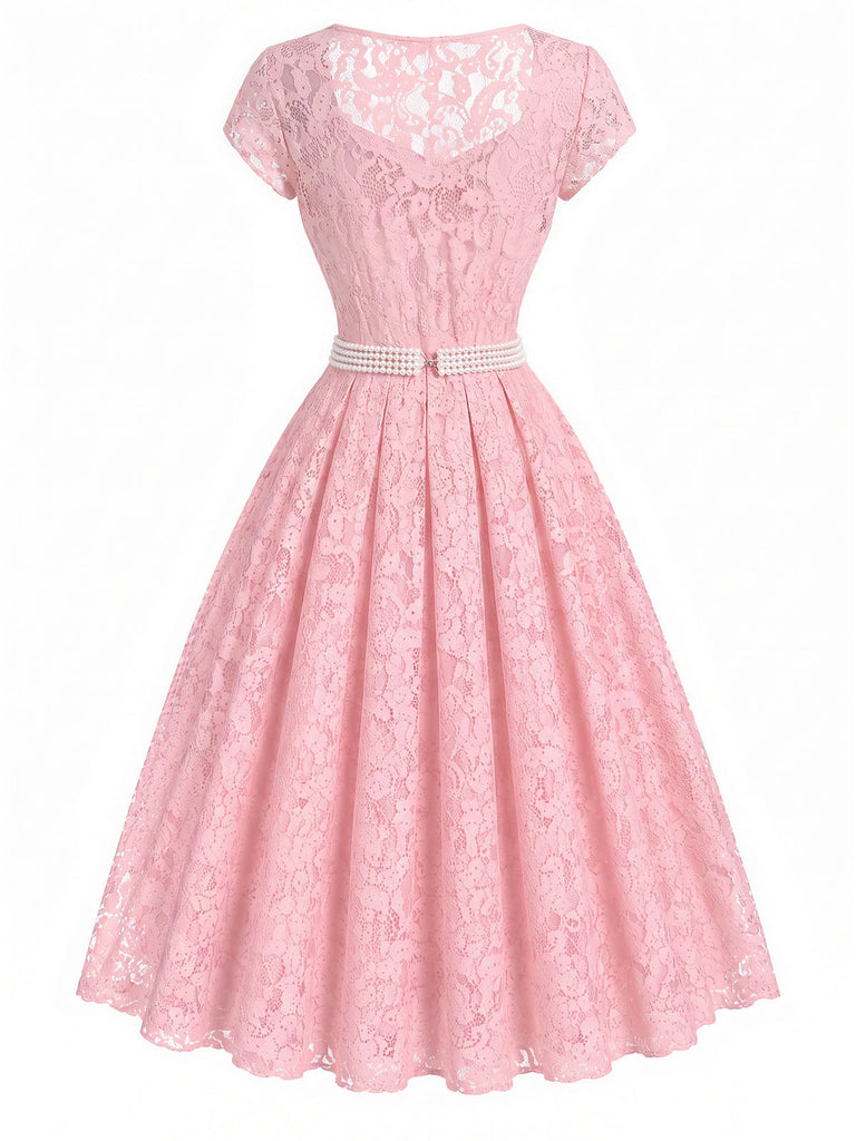 [Pre-Sale] Pink 1950s Lace Dress 4