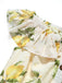 Yellow 1980s Off-Shoulder Ruffle Lemon Romper