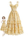 [Pre-Sale] Midium Yellow 1950s Floral Ruffle Dress