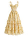 [Pre-Sale] Midium Yellow 1950s Floral Ruffle Dress 2
