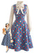 [Pre-Sale] 2PCS 1950s Bow Tie Ruffle Collar Blouse & Polka Dot Dress