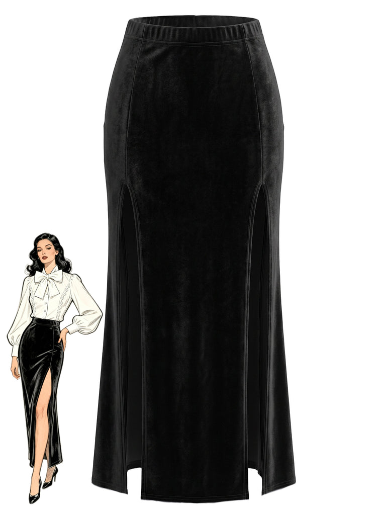 Black 1930s Vintage Skirt