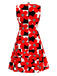 [Pre-Sale] True Red 1960s Plaid Floral Bow Dress 3