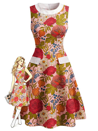 [Pre-Sale] 1960s Floral Patchwork Vintage Classic Dress 2