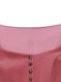 Pink 1950s Velvet Sweetheart Neck Button Front Dress & Apron
