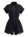 Black 1950s Denim Jumpsuit 2