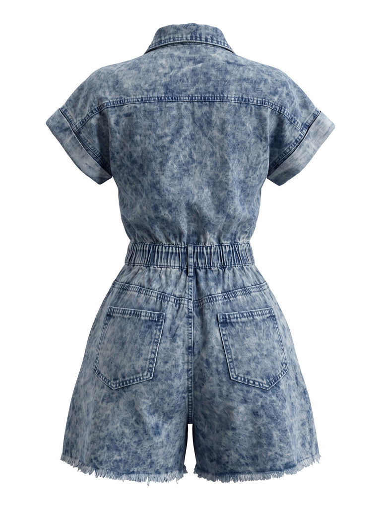 Black 1950s Denim Jumpsuit 6