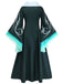 Green 1940s V Neck Dress 3