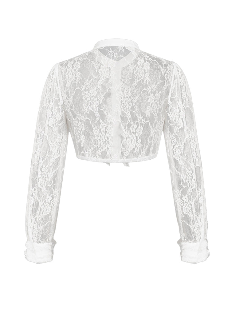 White 1950s Lace Blouse 2
