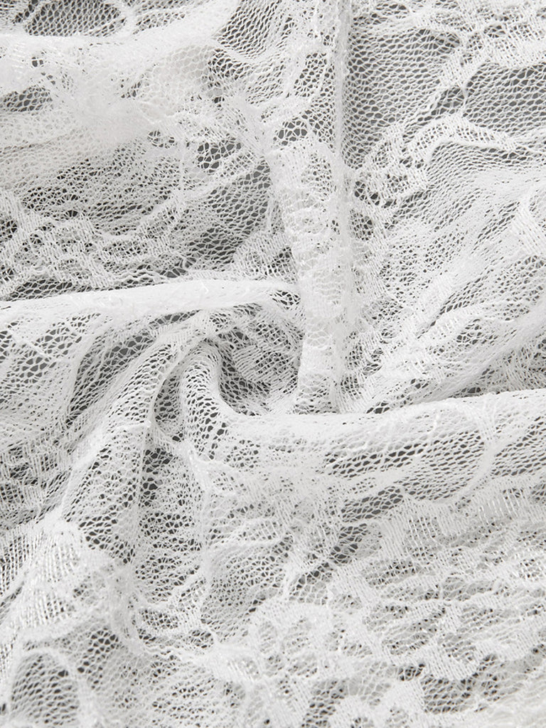 White 1950s Lace Blouse 6