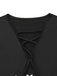 Black 1970s V Neck Dress 5