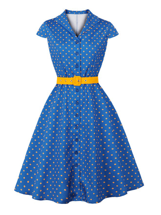 1950s Polka Dot Belted Dress
