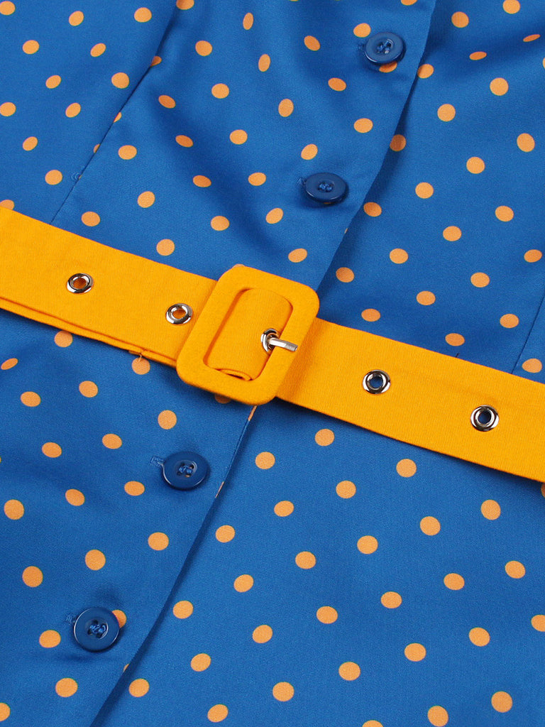 1950s Polka Dot Belted Dress 3