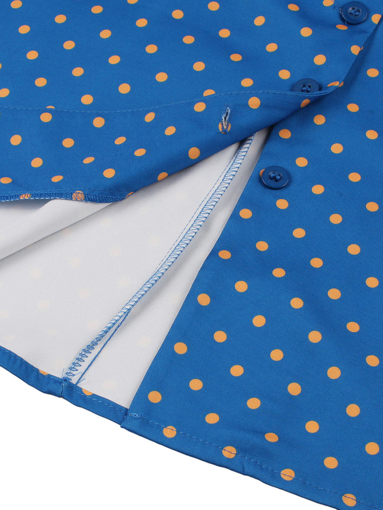 1950s Polka Dot Belted Dress 4