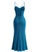 1930s Sparkle Cowl Neck Corset High Slit Mermaid Dress