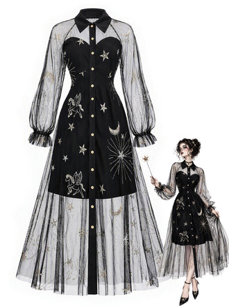 [Pre-Sale] Black Gold 1980s Floral Dress 8