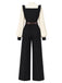 [Pre-Sale] 2PCS 1970s Bow Tie Blouse & Ruffle Strap Jumpsuit