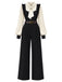 [Pre-Sale] 2PCS 1970s Bow Tie Blouse & Ruffle Strap Jumpsuit