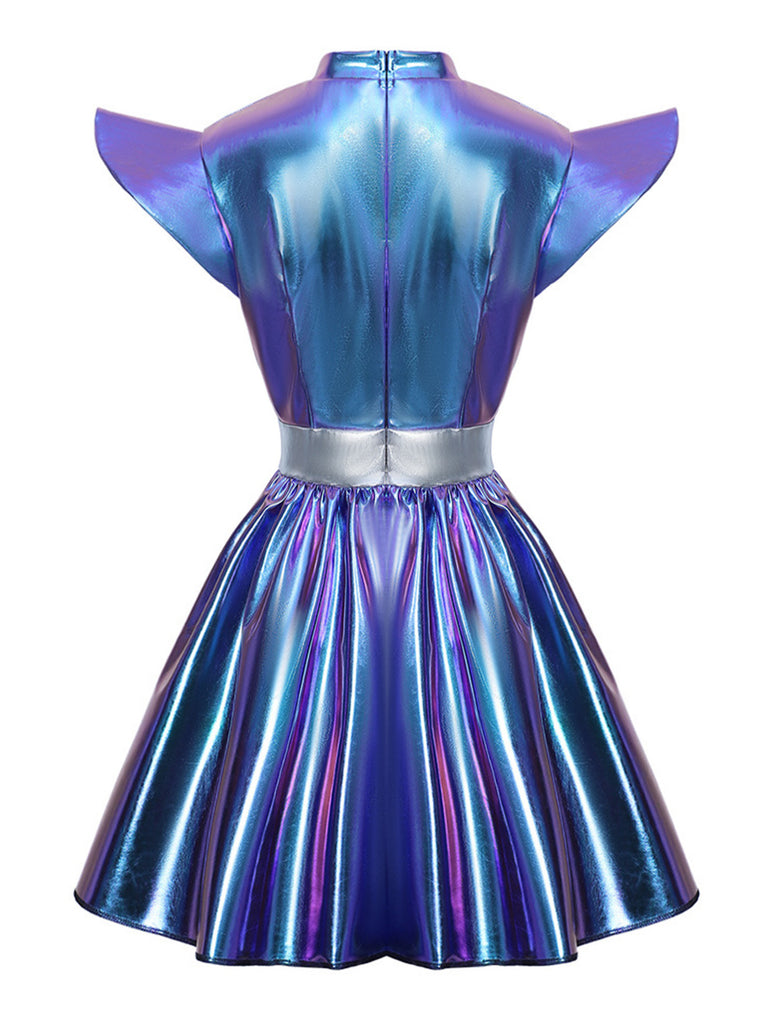 Bronze Violet 1980s Vintage Dress 2