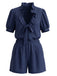 Button Front Shirt and Shorts Set 1