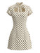 White 1960s Polka Dot Bow Dress