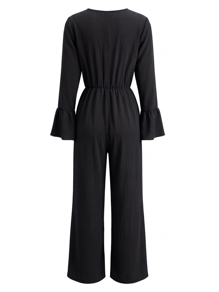 Black 1930s Wide Leg Jumpsuit 2