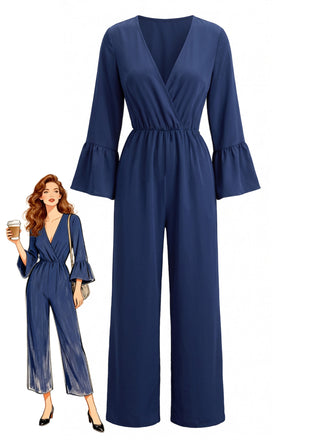 Black 1930s Wide Leg Jumpsuit 3