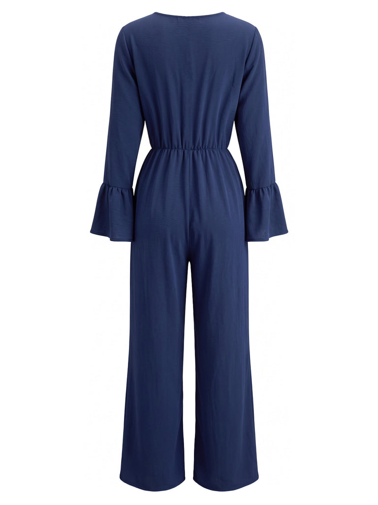 Black 1930s Wide Leg Jumpsuit 4