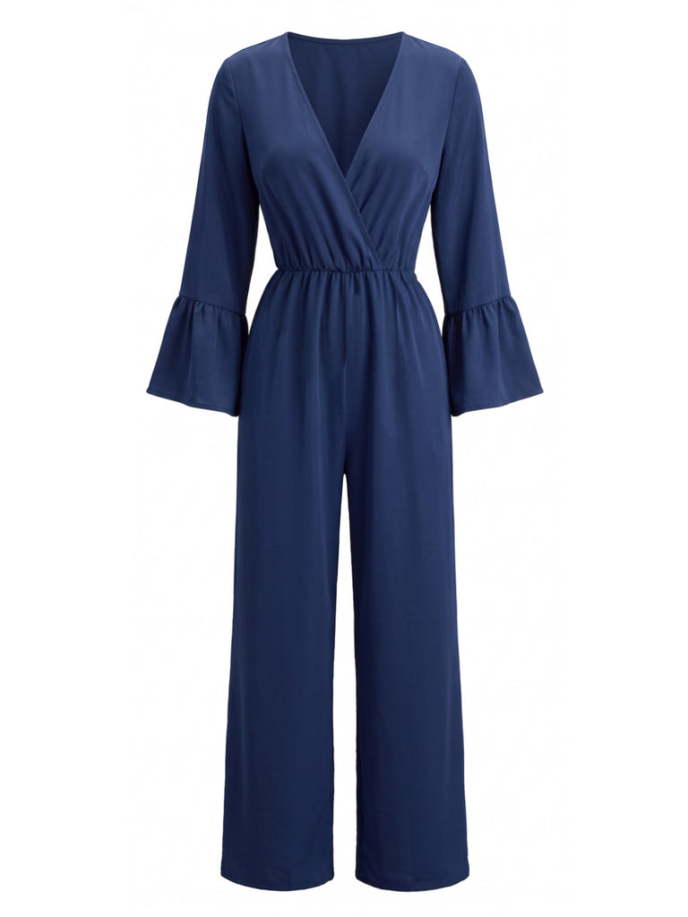 Black 1930s Wide Leg Jumpsuit 5