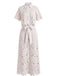 2PCS 1940s Lace Hollow Out Shirt & Wide-Leg Pants