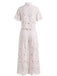 2PCS 1940s Lace Hollow Out Shirt & Wide-Leg Pants