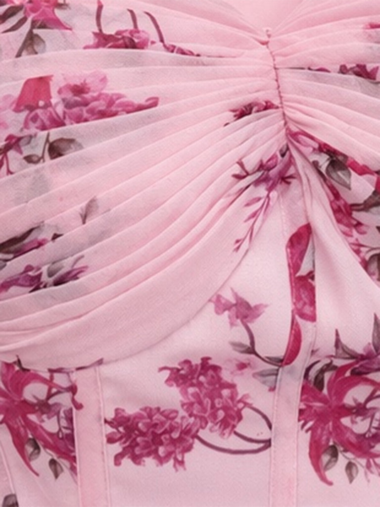 [Pre-Sale] Pink 1950s Floral Vintage Classic Dress 4