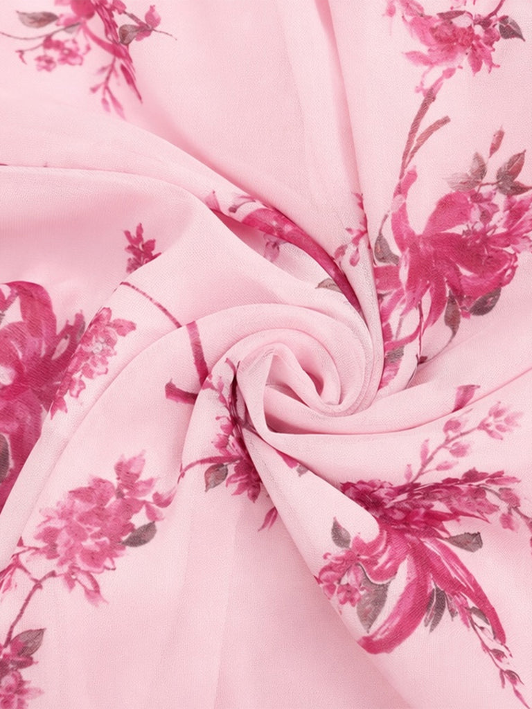 [Pre-Sale] Pink 1950s Floral Vintage Classic Dress 6