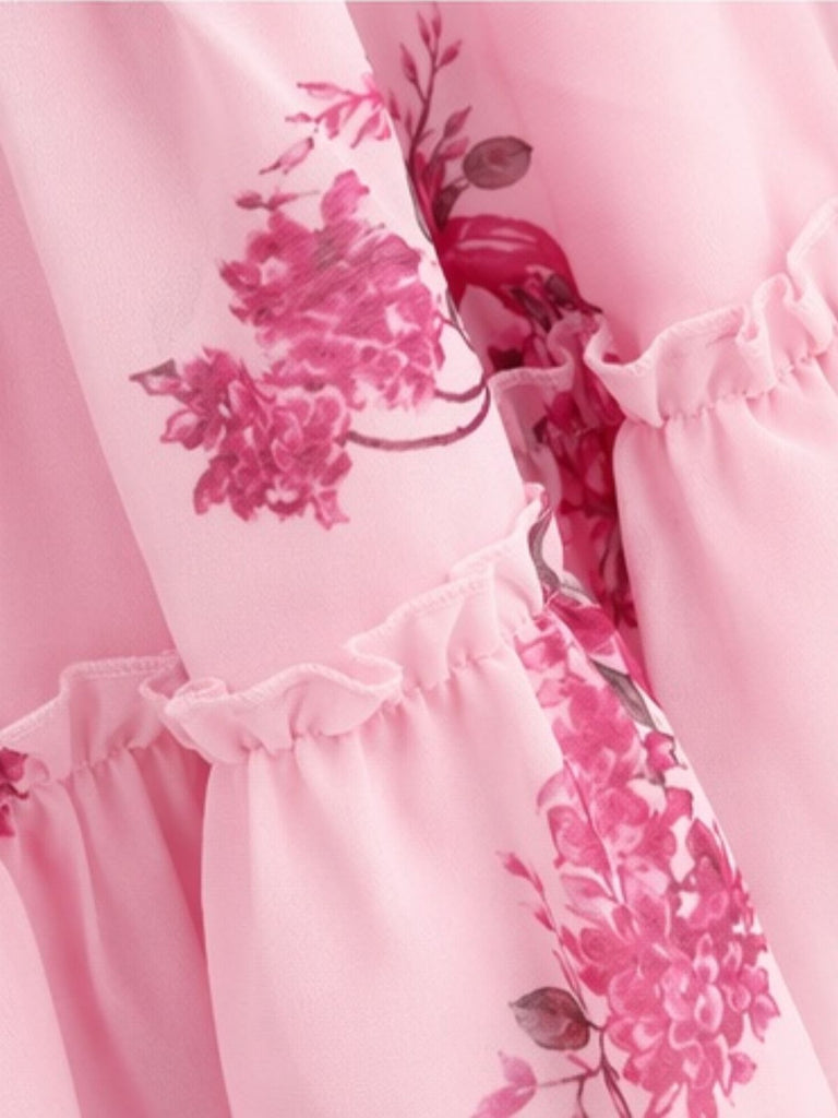 [Pre-Sale] Pink 1950s Floral Vintage Classic Dress 7