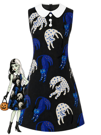 [Pre-Sale] Black 1960s Cat Dress