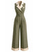 [Pre-Sale] 1930s Sleeveless Lapel Wide Leg Button Jumpsuit
