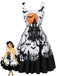 [Pre-Sale] Black & White 1950s Square Neck Halloween Print Dress