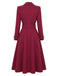 Wine Red 1930s Double-Breasted Belted Coat