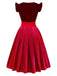 Red 1950s Square Neck Dress 2