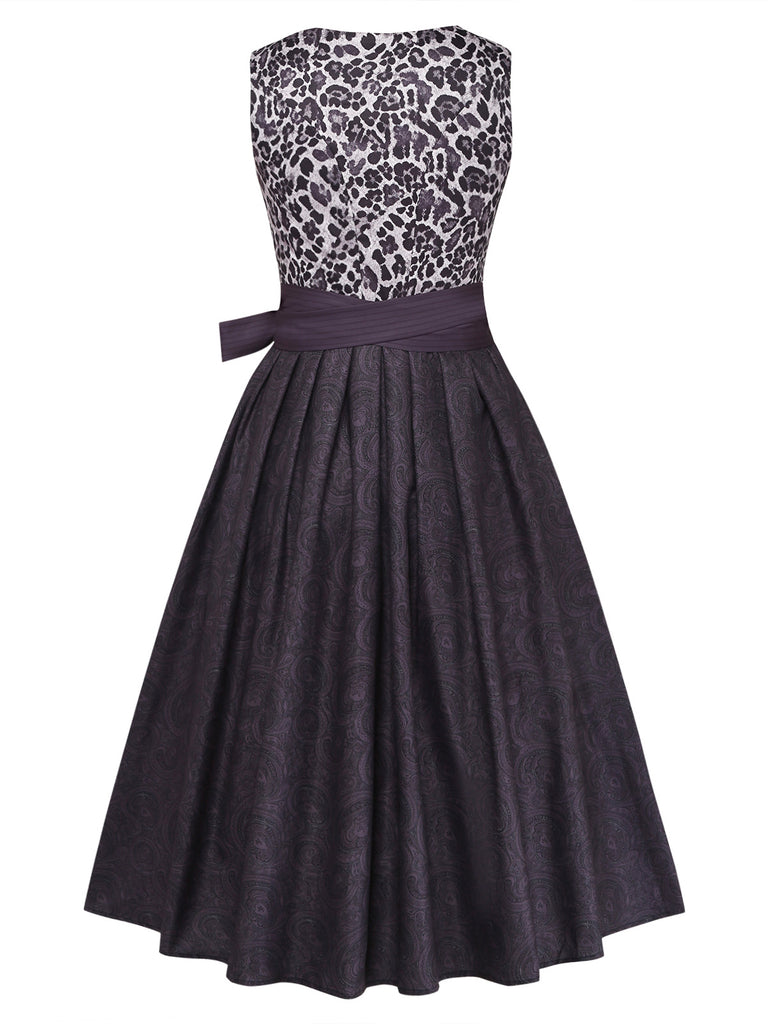 Black 1950s Square Neck Dress 2