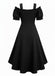 1980s Victorian Corset Lace Up Gothic Maxi Dress