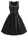 3PCS 1950s Mesh Crop Top &Dress With Floral Embroidered Apron