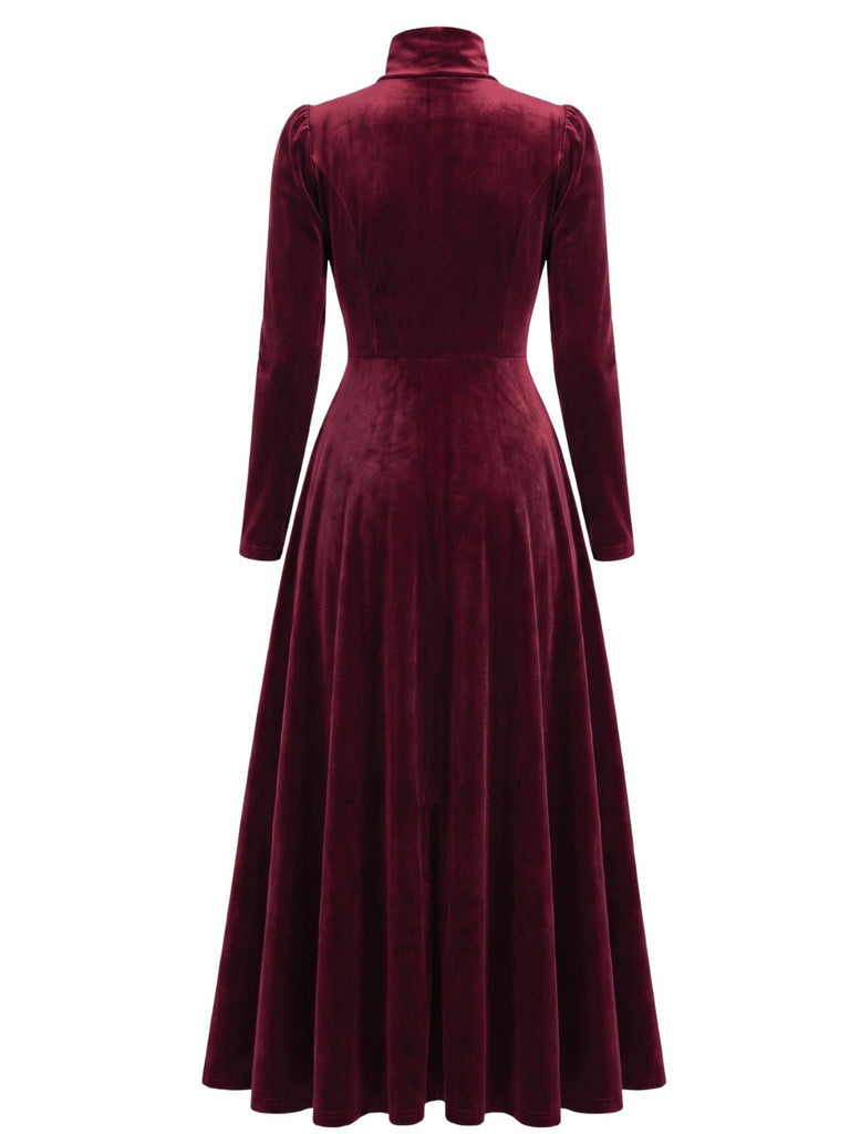 1940s Velvet Puff Sleeve Dress 8