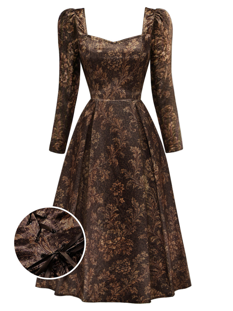 [Pre-Sale] Brown Floral Dress 1