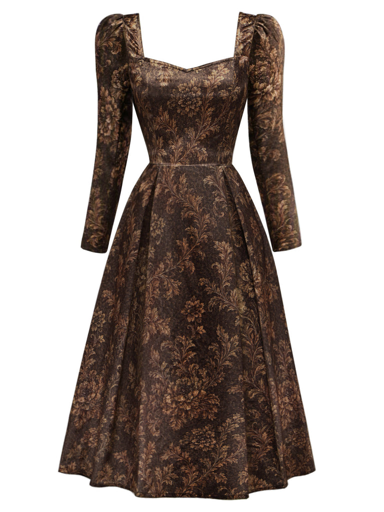 [Pre-Sale] Brown Floral Dress 2
