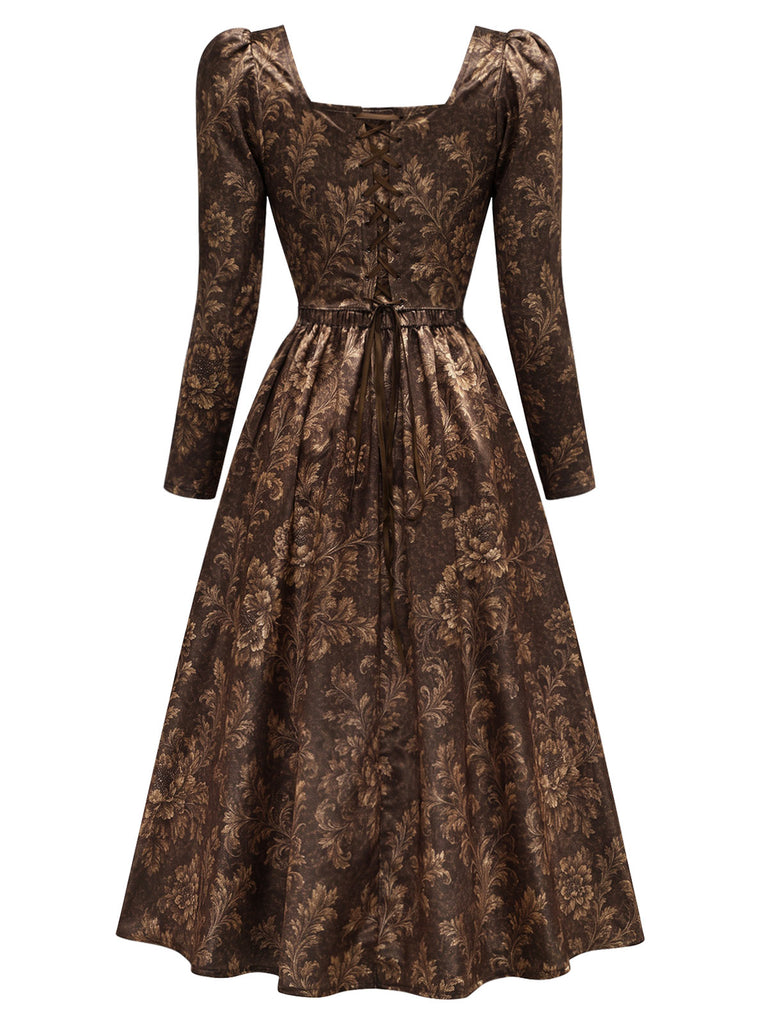 [Pre-Sale] Brown Floral Dress 4