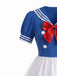 Blue 1950s Square Neck Dress 2