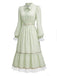 [Pre-Sale] 1930s Pastoral Print Ribbon Trim Midi Dress 2