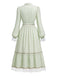 [Pre-Sale] 1930s Pastoral Print Ribbon Trim Midi Dress 3